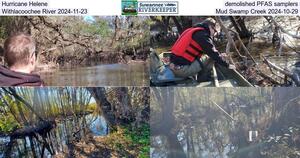 [Hurricane Helene demolished PFAS samplers, Withlacoochee River 2024-11-23, Mud Swamp Creek 2024-10-29]