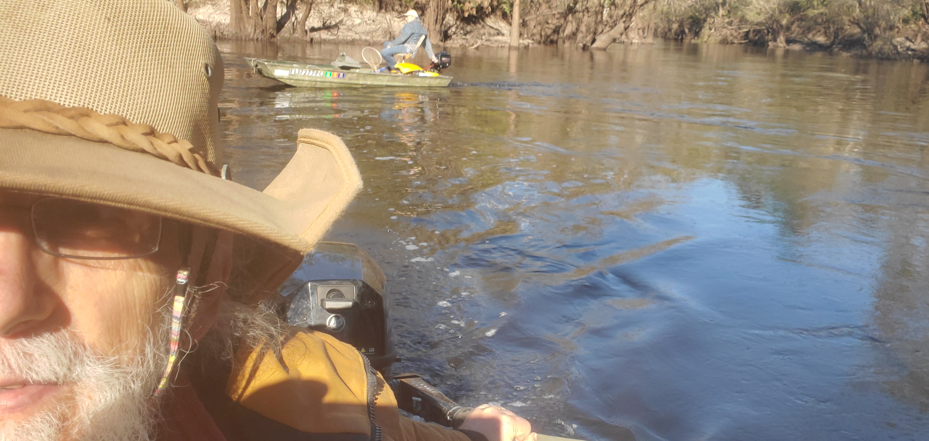 Phil Royce with his 3.3 hp outboard, 09:59:59, 30.8467745, -83.3476713