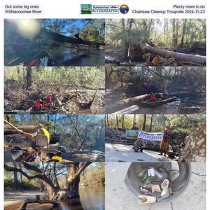 [Got some big ones. Plenty more to do. Withlacoochee River Chainsaw Cleanup from Troupville 2024-11-23]