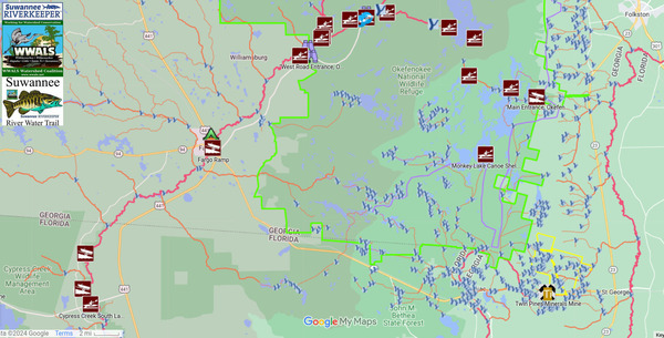 Map: South Okefenokee Swamp in SRWT