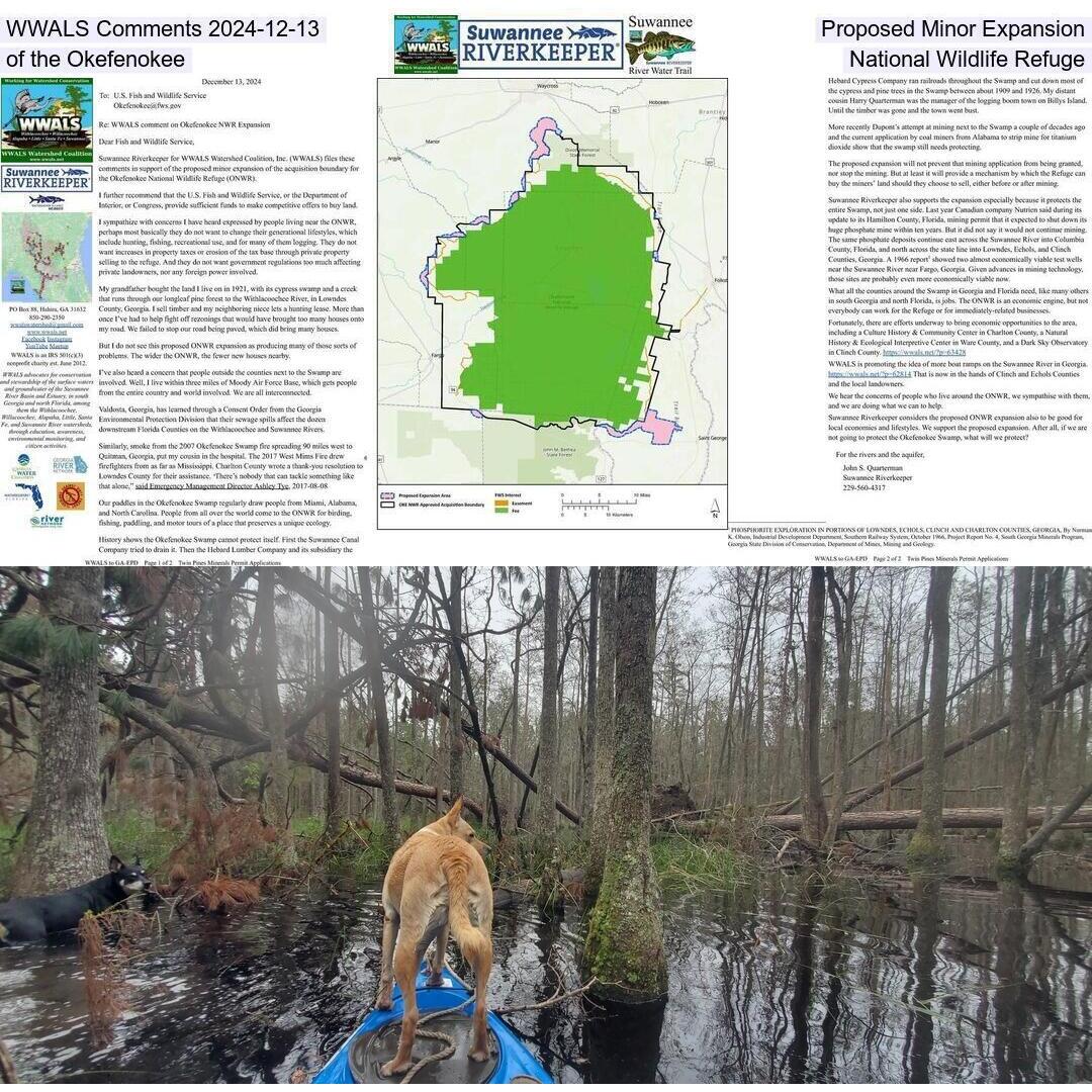 WWALS Comments 2024-12-13, Proposed Minor Expansion of the Okefenokee, National Wildlife Refuge