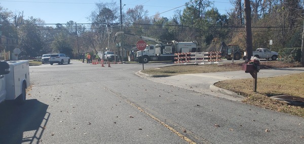 [Valdosta City trucks at Meadowbrook Drive and Gornto Road]