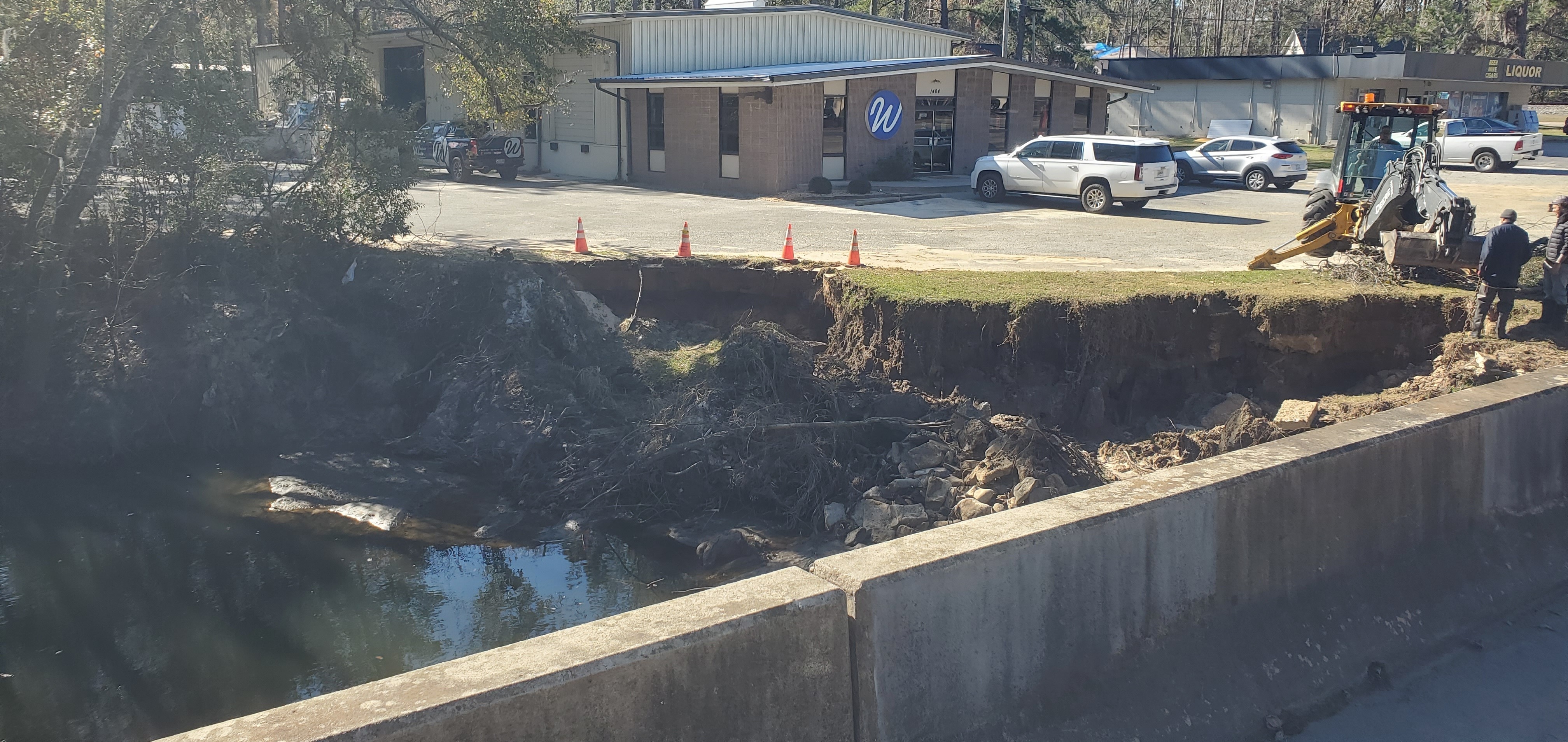 Erosion under Window WOrld parking lot