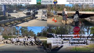 [Malia Thomas, WTXL TV, Gornto Road closed @ Sugar Creek 2024-12-20, Valdosta $67 M water & sewer bonds, Report sewage sights or smells]