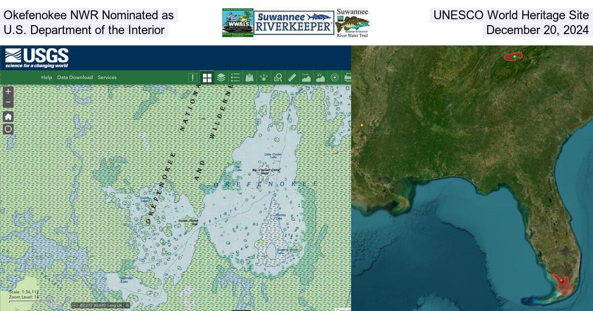 Okefenokee NWR Nominated as UNESCO World Heritage Site, U.S. Department of the Interior, December 20, 2024