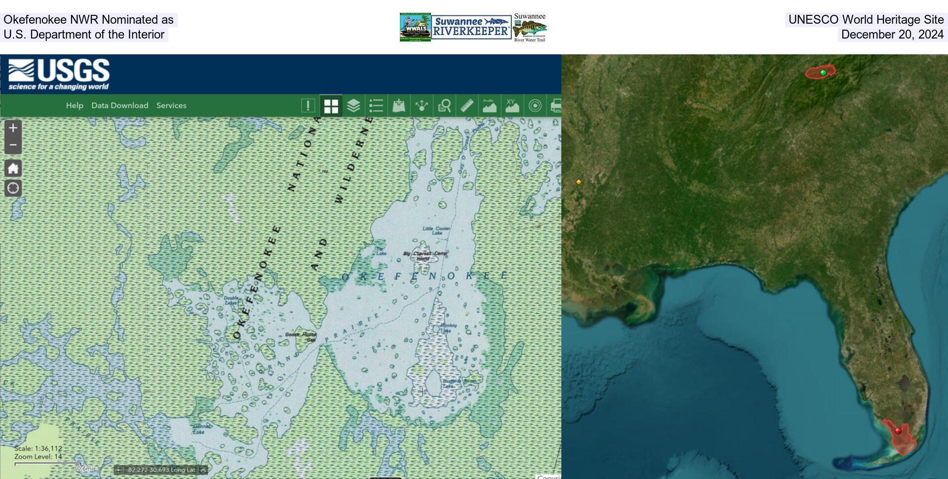 Okefenokee NWR Nominated as UNESCO World Heritage Site, U.S. Department of the Interior, December 20, 2024