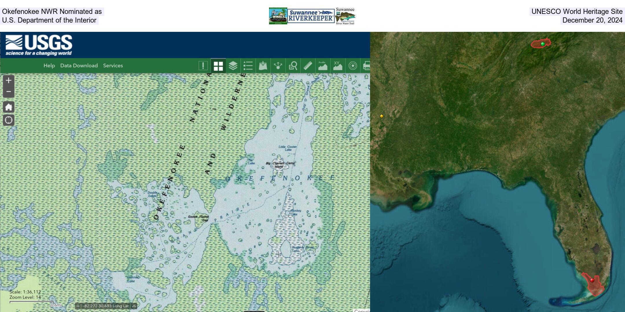 Okefenokee NWR Nominated as UNESCO World Heritage Site, U.S. Department of the Interior, December 20, 2024