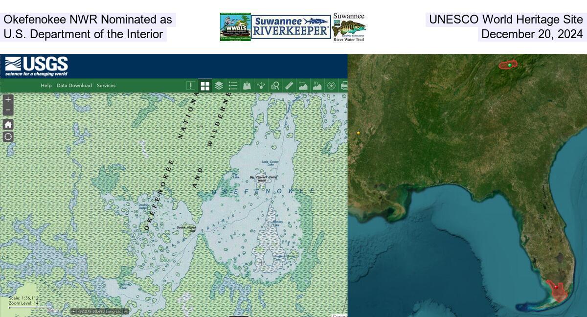 Okefenokee NWR Nominated as UNESCO World Heritage Site, U.S. Department of the Interior, December 20, 2024