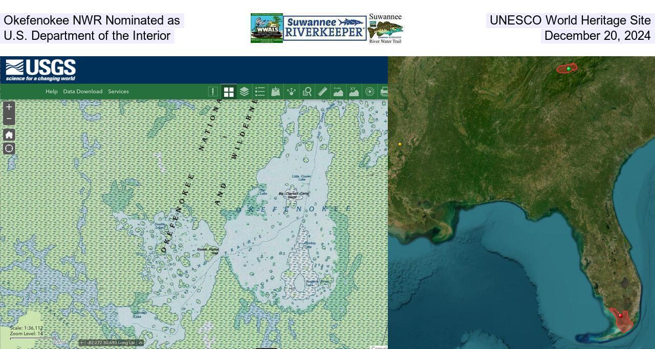 Okefenokee NWR Nominated as UNESCO World Heritage Site, U.S. Department of the Interior, December 20, 2024