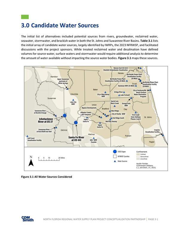 3.0 Candidate Water Sources