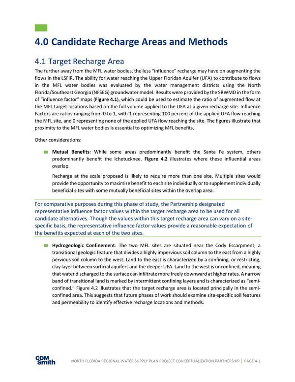 4.0 Candidate Recharge Areas and Methods