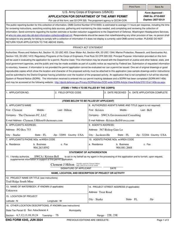 [SWCA Environmental Consulting agent for The Chemours FC, LLC]