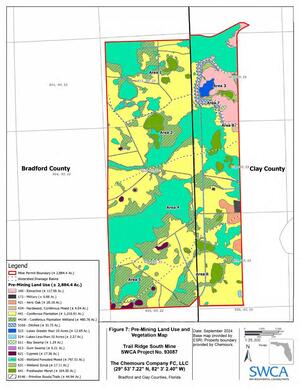 [Figure 7: Pre-Mining Land Use and Vegetation Map]