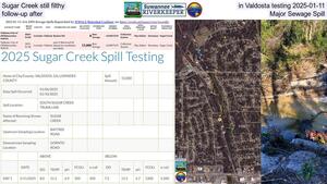 [Sugar Creek still filthy in Valdosta testing 2025-01-11, follow-up after Major Sewage Spill]