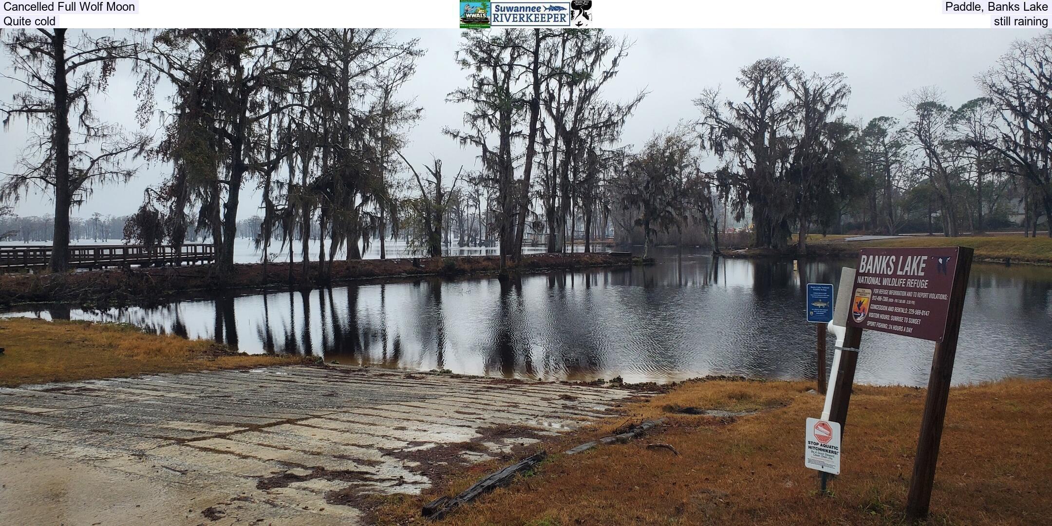 Cancelled Full Wolf Moon Paddle, Banks Lake, Quite cold, still raining