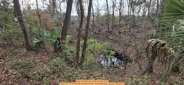 [Sign to Sonny's, Mill Creek Sink, 2026:01:13 15:49:50, 29.8011079, -82.5085049 --jsq for WWALS]