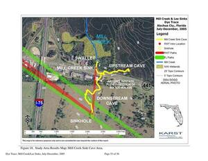 [Figure 18. Study Area Results Map, Mill Creek Sink Cave Area, 2006-06-07 --Karst Environmental Services]