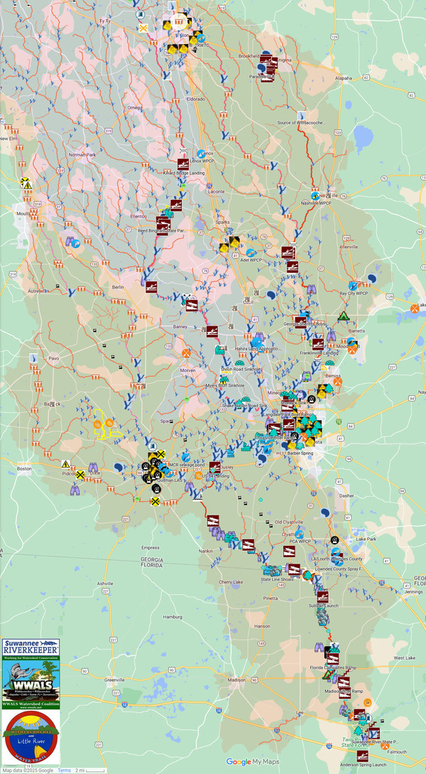 [Map: Tifton to Florida in WLRWT]