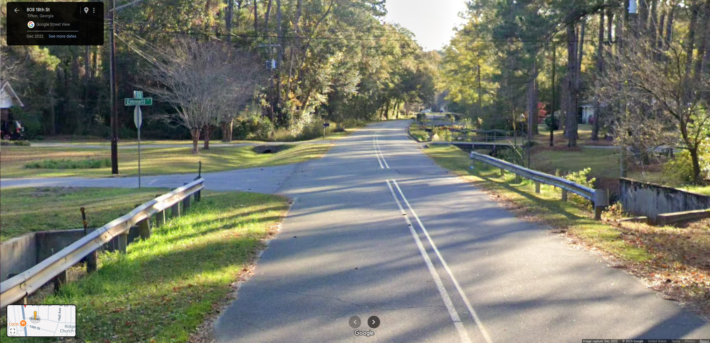 Google Streetview, 716 18th Street, Tifton, GA, New River of Withlacoochee @ 18th Street 2025-01-15