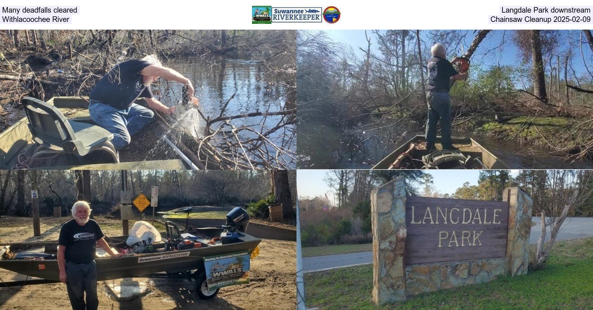 Many deadfalls cleared, Langdale Park downstream, Withlacoochee River, Chainsaw Cleanup 2025-02-09