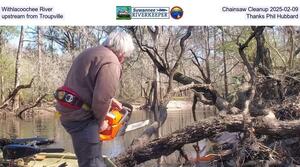 [Withlacoochee River Chainsaw Cleanup 2025-02-09, upstream from Troupville, Thanks Phil Hubbard]