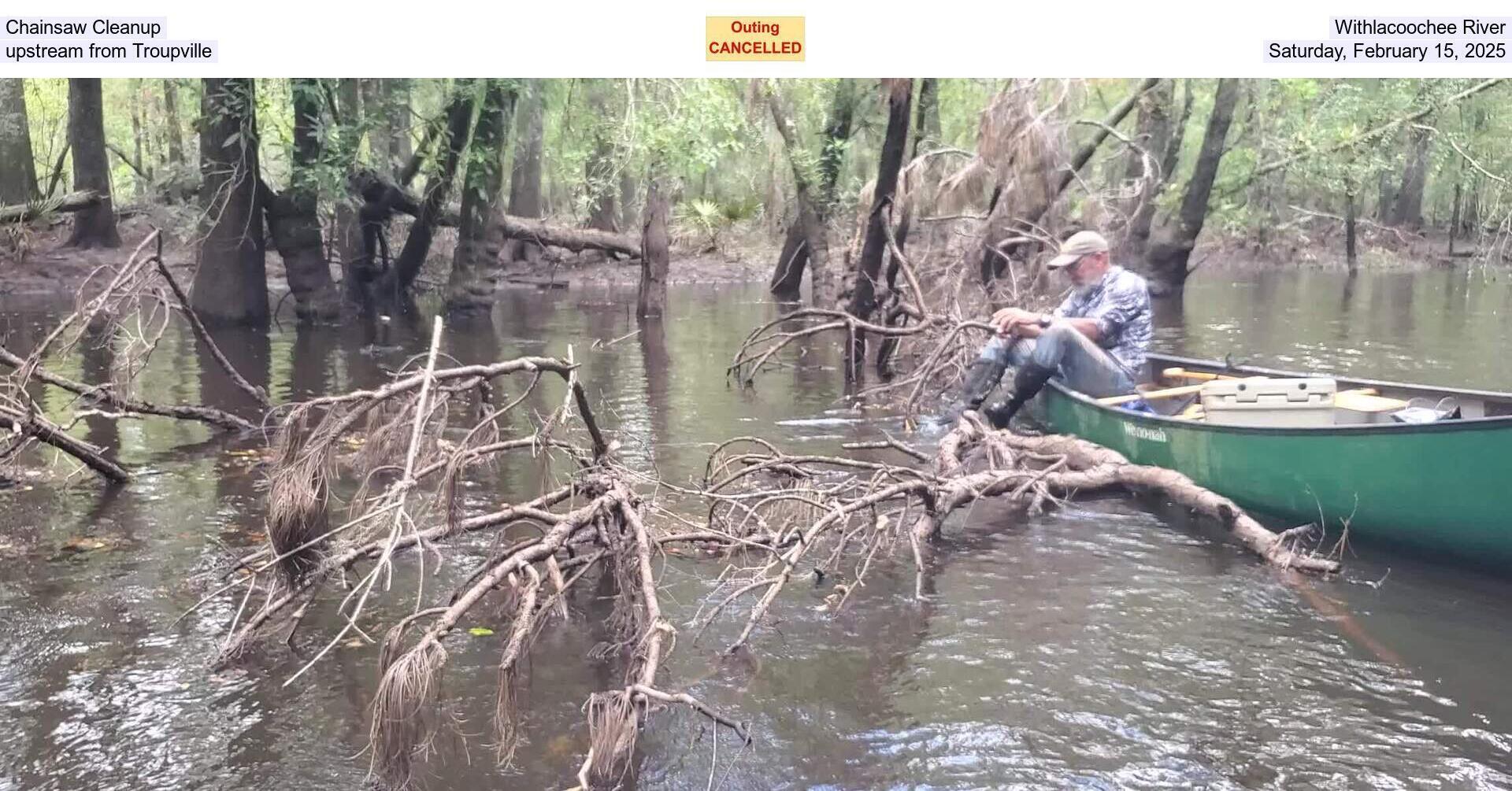 Chainsaw Cleanup, Withlacoochee River, upstream from Troupville, Saturday, February 15, 2025