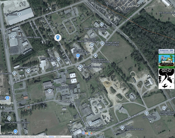 [Map: Jackson Drive Sewage Spill Lowndes County Jail --ARWT]