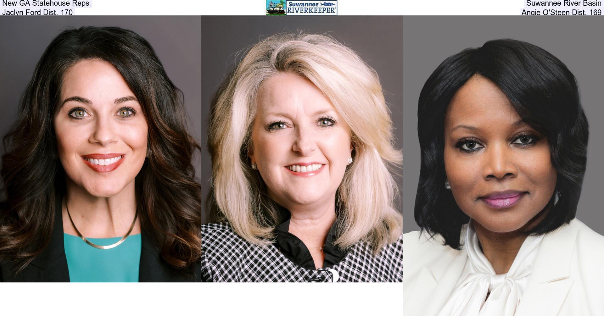 New GA Statehouse Reps, Suwannee River Basin, Jaclyn Ford Dist. 170, Angie O'Steen Dist. 169