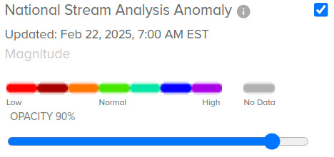 Anomalies: NOAA River Gauges 2025-02-22