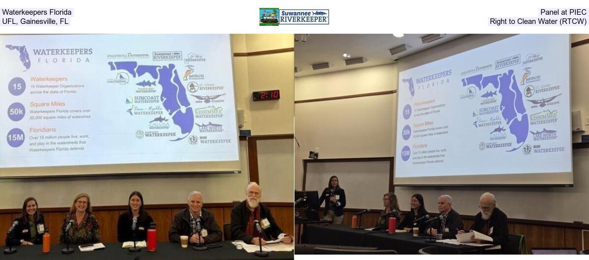 Waterkeepers Florida, Panel at PIEC, UFL, Gainesville, FL, Right to Clean Water (RTCW)