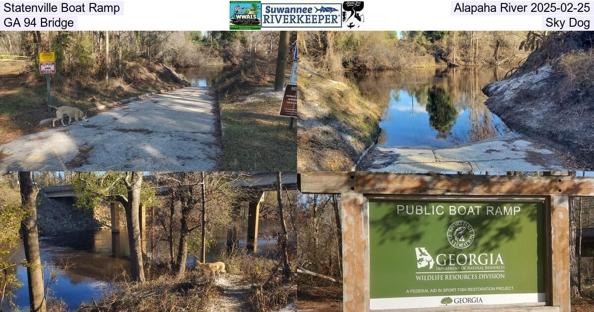 Statenville Boat Ramp, Alapaha River 2025-02-25, GA 94 Bridge, Sky Dog