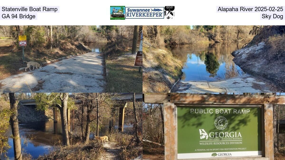 Statenville Boat Ramp, Alapaha River 2025-02-25, GA 94 Bridge, Sky Dog