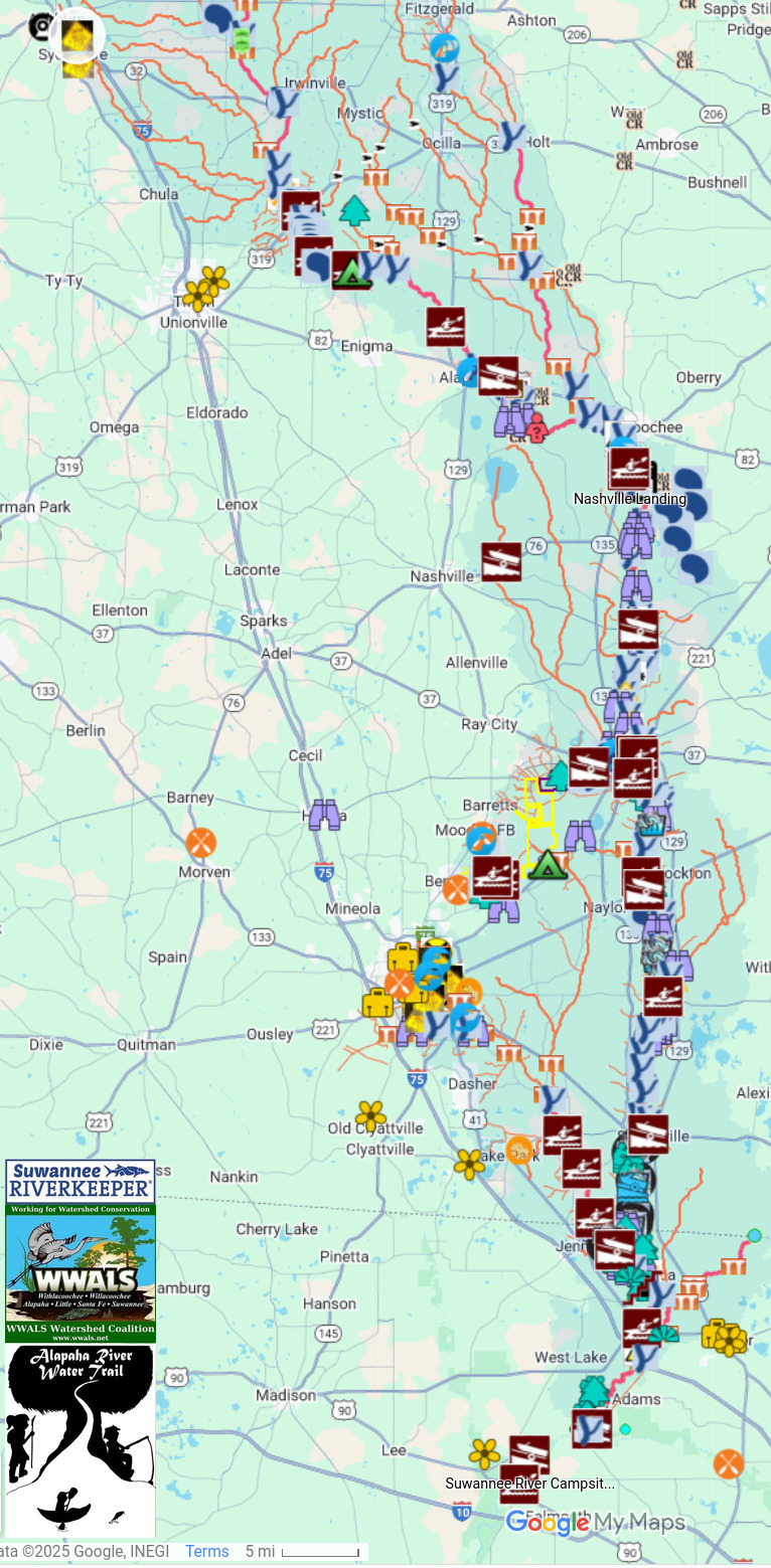 Map: Ashburn to Suwannee River --ARWT