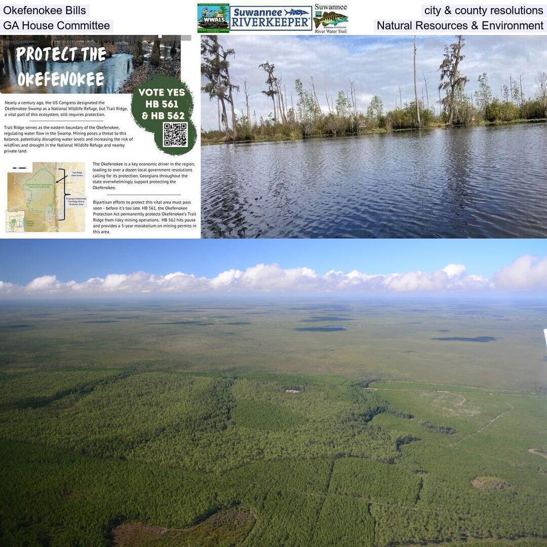 Okefenokee Bills, city & county resolutions, GA House Committee, Natural Resources & Environment