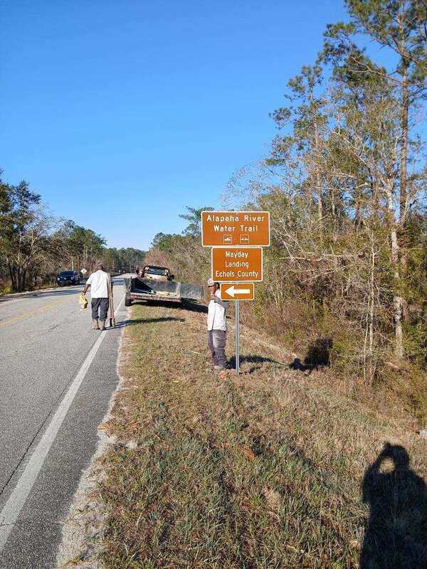 [Westbound road signs]