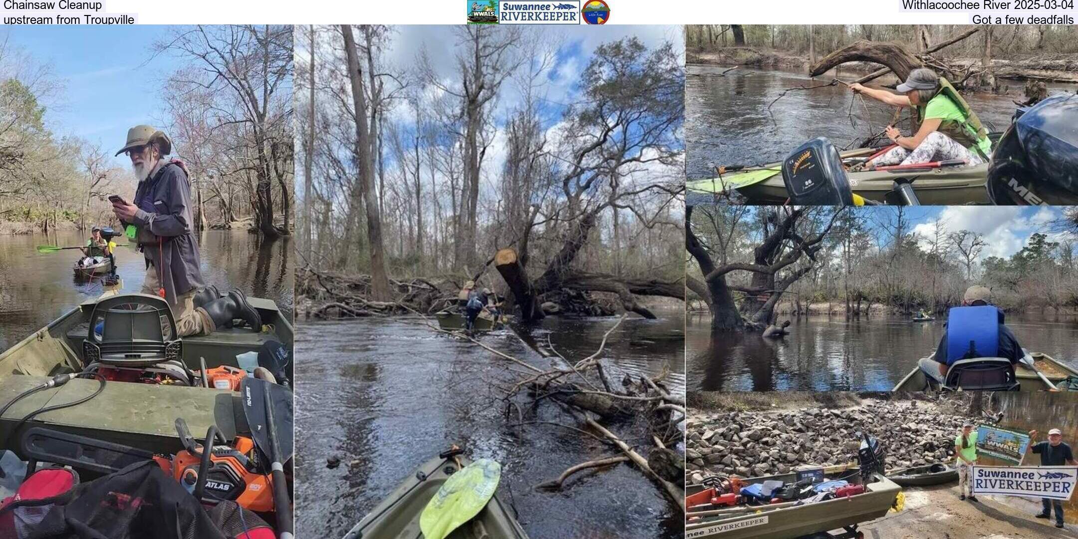 Chainsaw Cleanup, Withlacoochee River 2025-03-04, upstream from Troupville, Got a few deadfalls