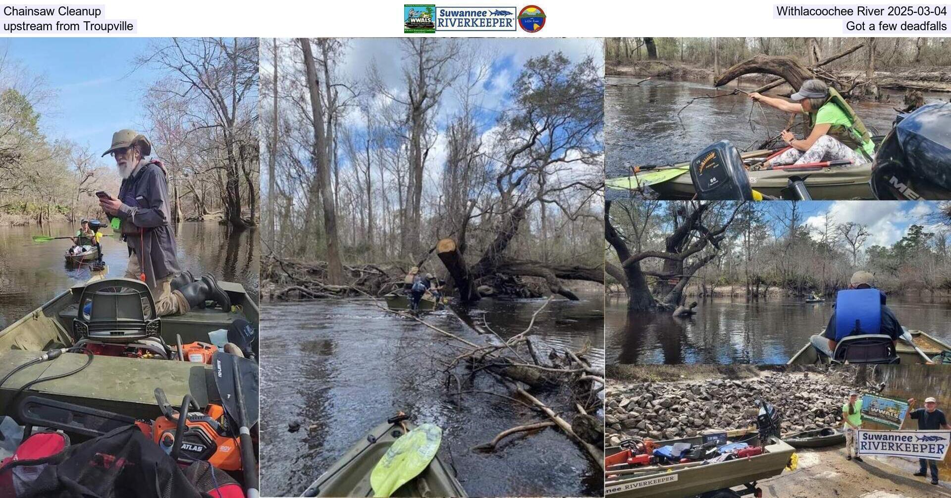 Chainsaw Cleanup, Withlacoochee River 2025-03-04, upstream from Troupville, Got a few deadfalls