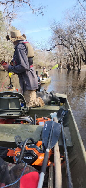 [Tish Hall in her boat --TJ Johnson]