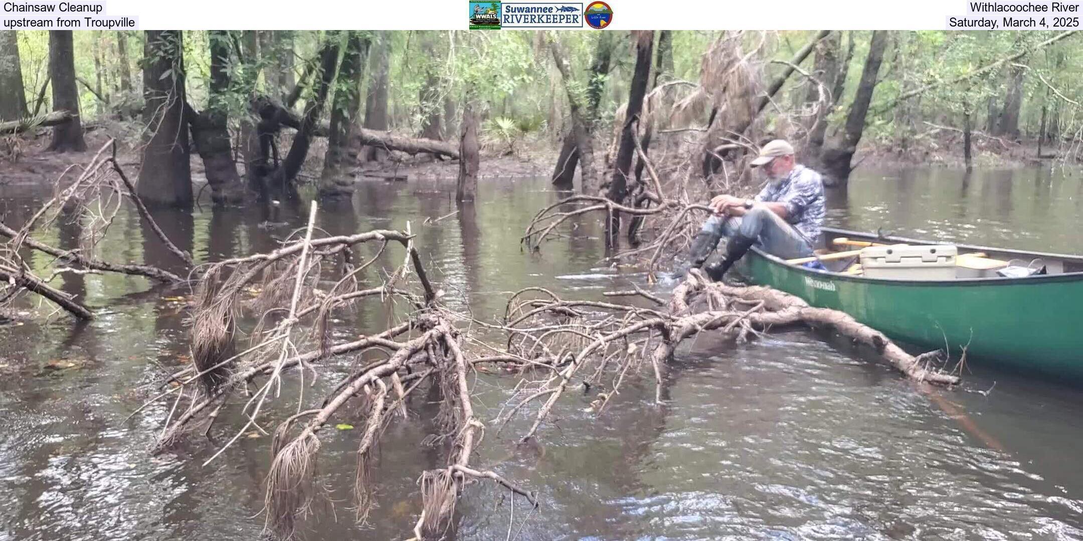 Chainsaw Cleanup, Withlacoochee River, upstream from Troupville, Saturday, March 4, 2025