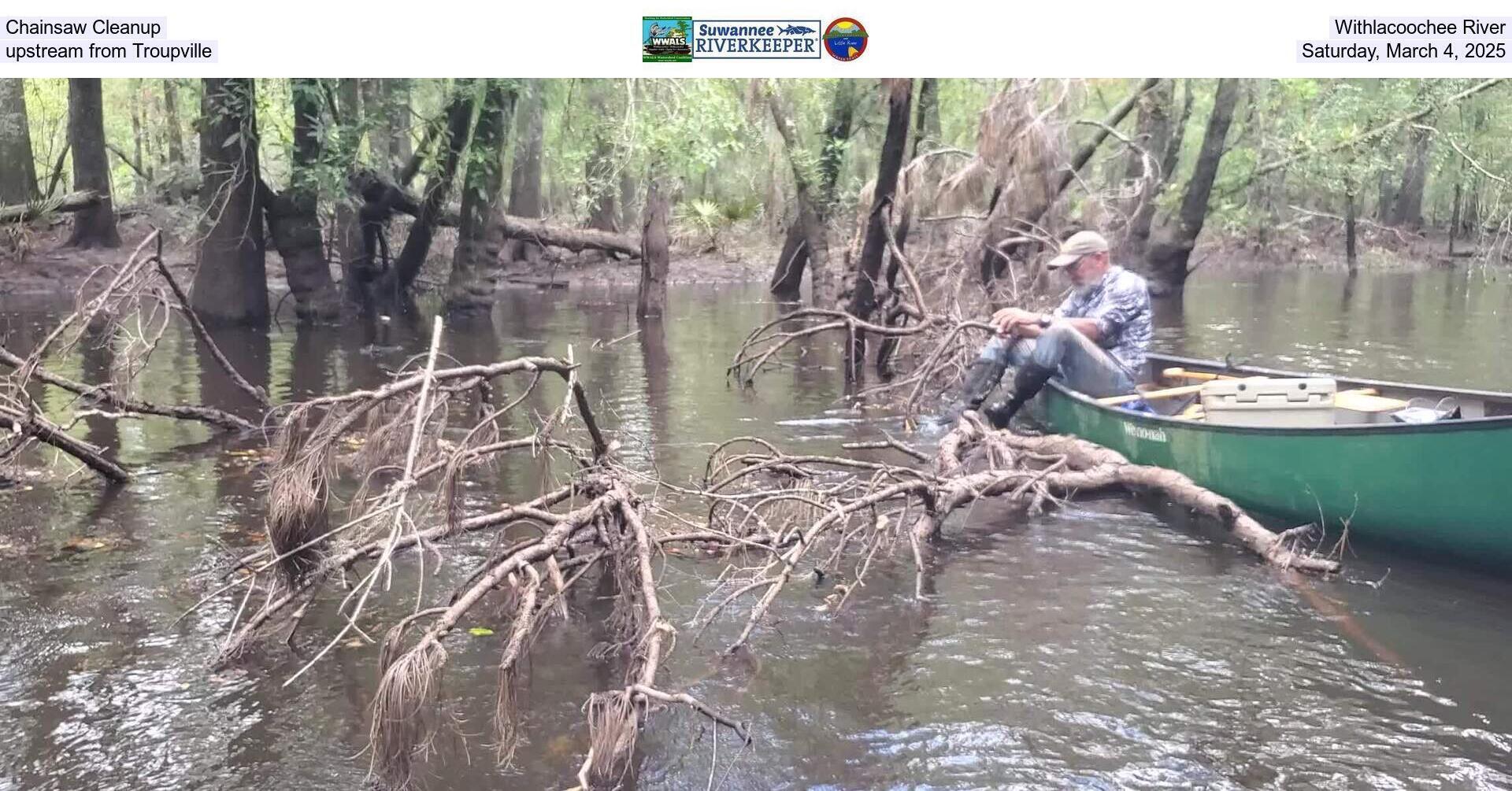 Chainsaw Cleanup, Withlacoochee River, upstream from Troupville, Saturday, March 4, 2025