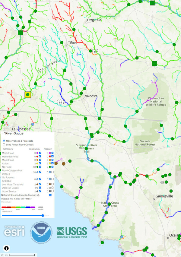 [Map: NOAA Gauges 2025-03-07]