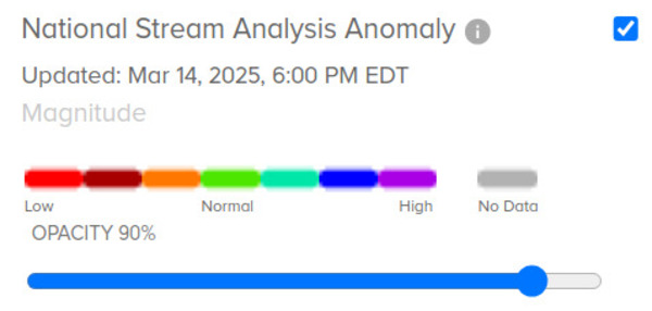 Anomalies: NOAA Gauges 2025-03-14