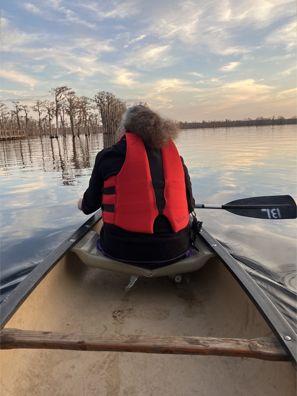 Sarah in a canoe --Gretchen Quarterman