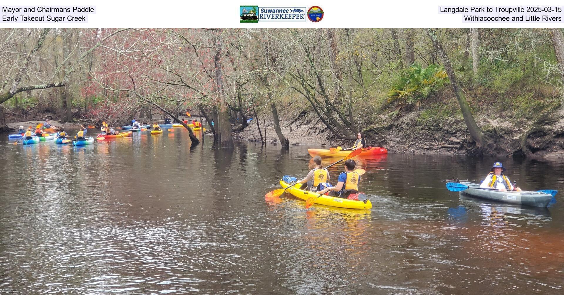 Mayor and Chairmans Paddle, Langdale Park to Troupville 2025-03-15, Early Takeout Sugar Creek, Withlacoochee and Little Rivers