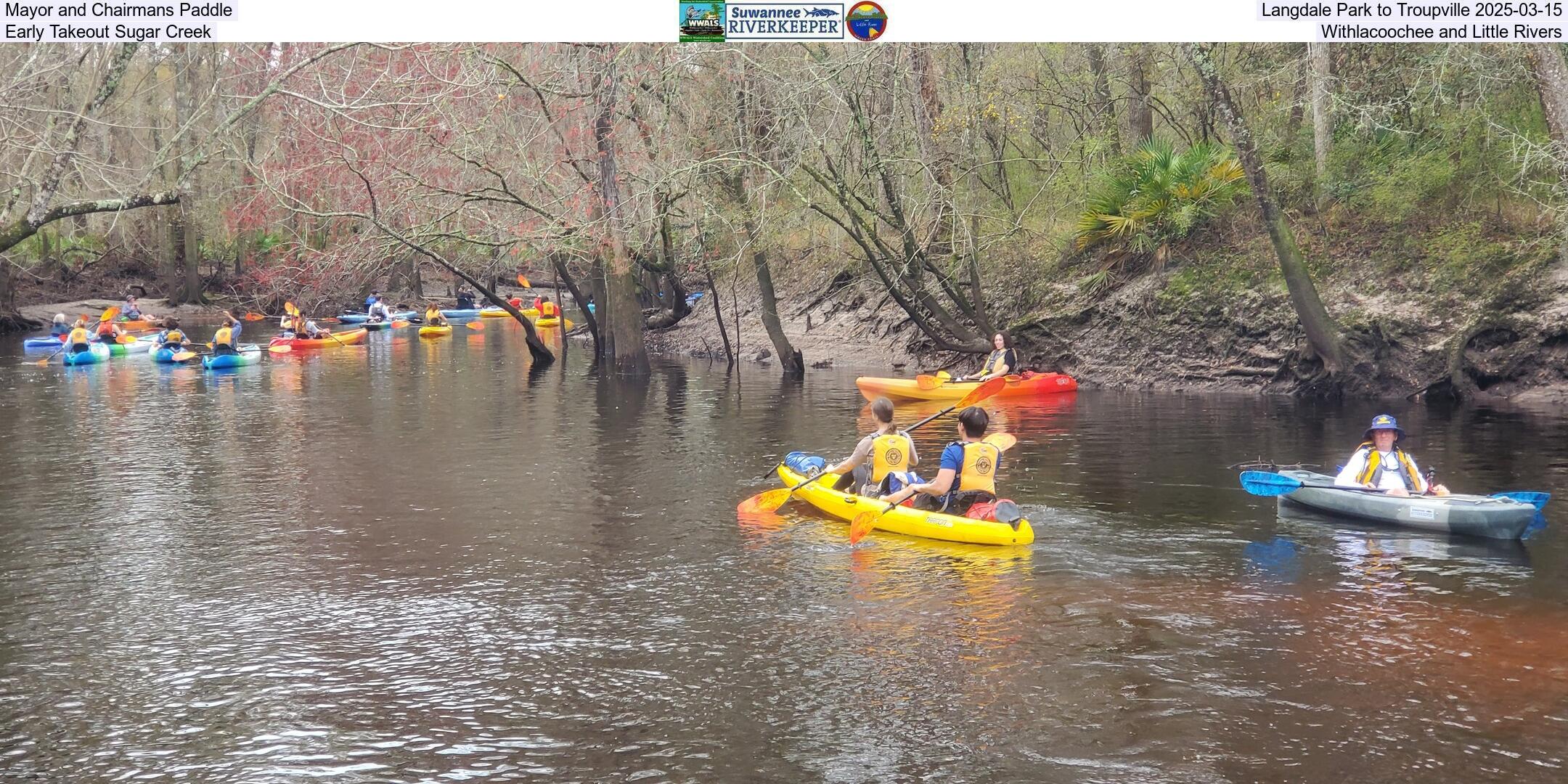 Mayor and Chairmans Paddle, Langdale Park to Troupville 2025-03-15, Early Takeout Sugar Creek, Withlacoochee and Little Rivers