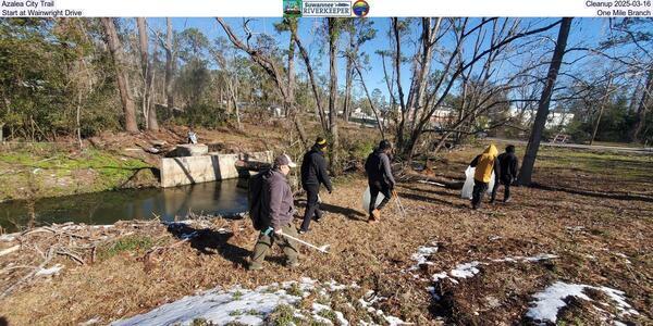 Azalea City Trail Cleanup 2025-03-16, Start at Wainwright Drive, One Mile Branch