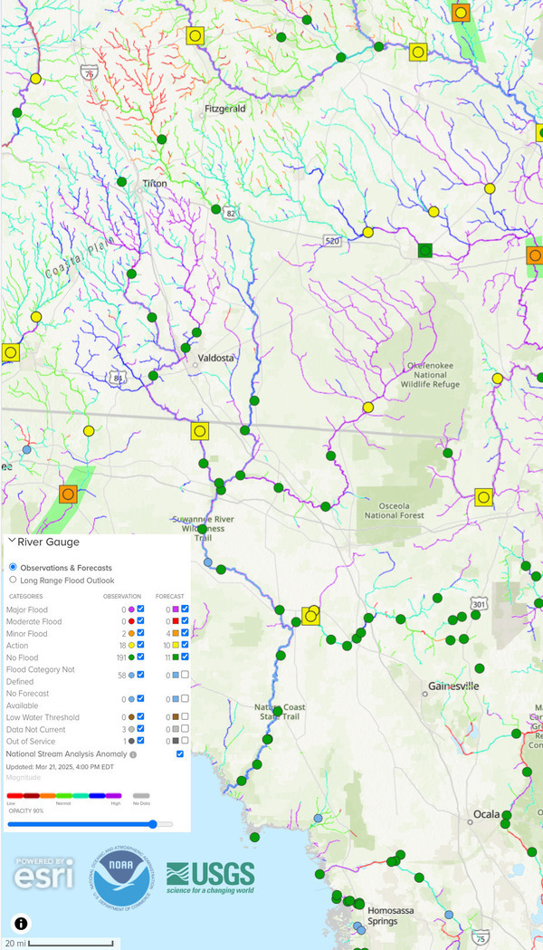 [Map: NOAA River Gauges 2025-03-21]