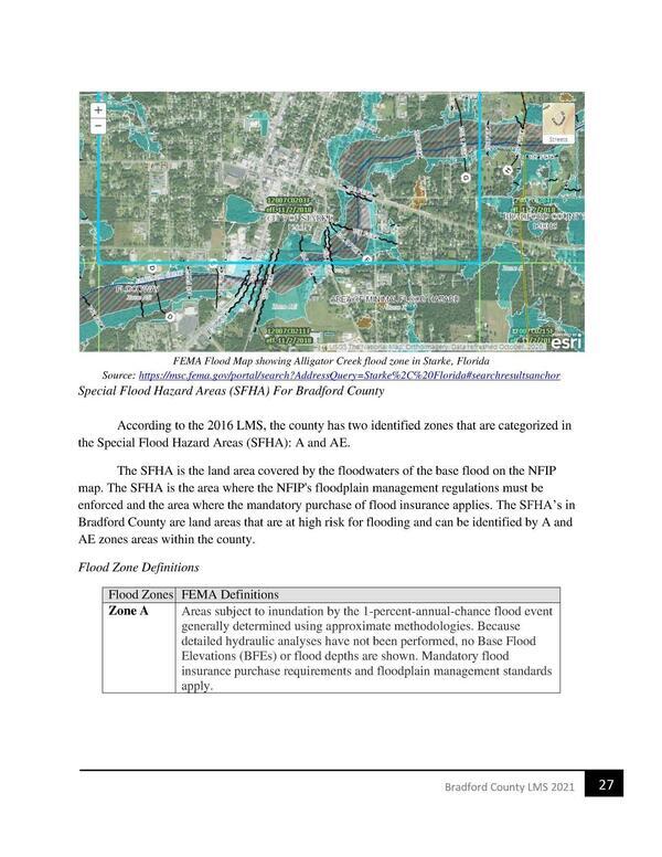 [FEMA Flood Map showing Alligator Creek flood zone in Starke, Florida]