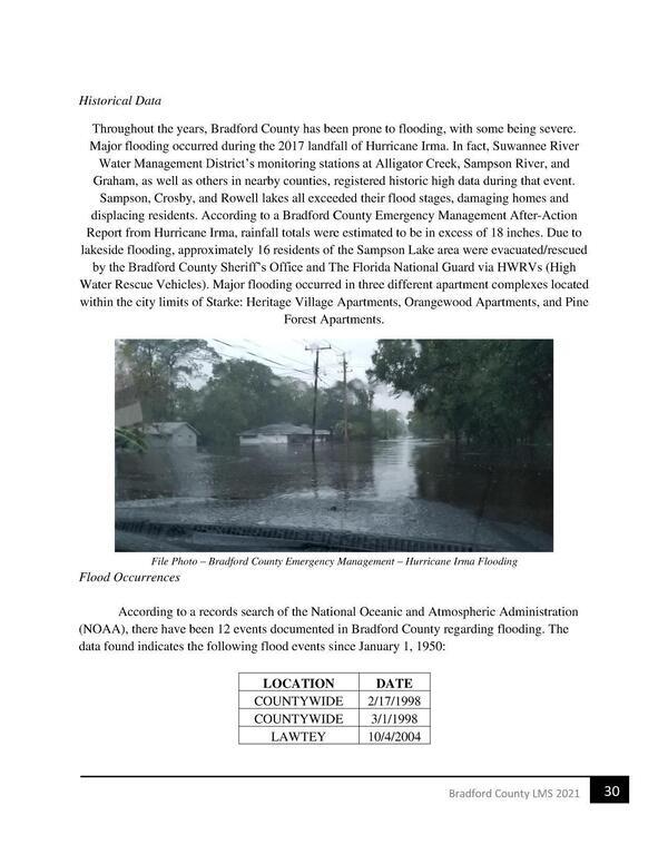 File Photo – Bradford County Emergency Management – Hurricane Irma Flooding