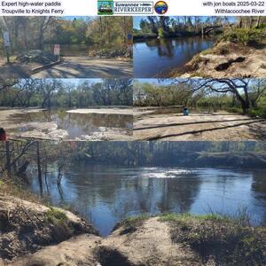 [Expert high-water paddle with jon boats 2025-03-22, Troupville to Knights Ferry, Withlacoochee River]